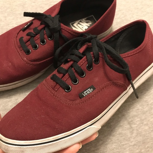 Vans Shoes - Maroon and black lo pro vans